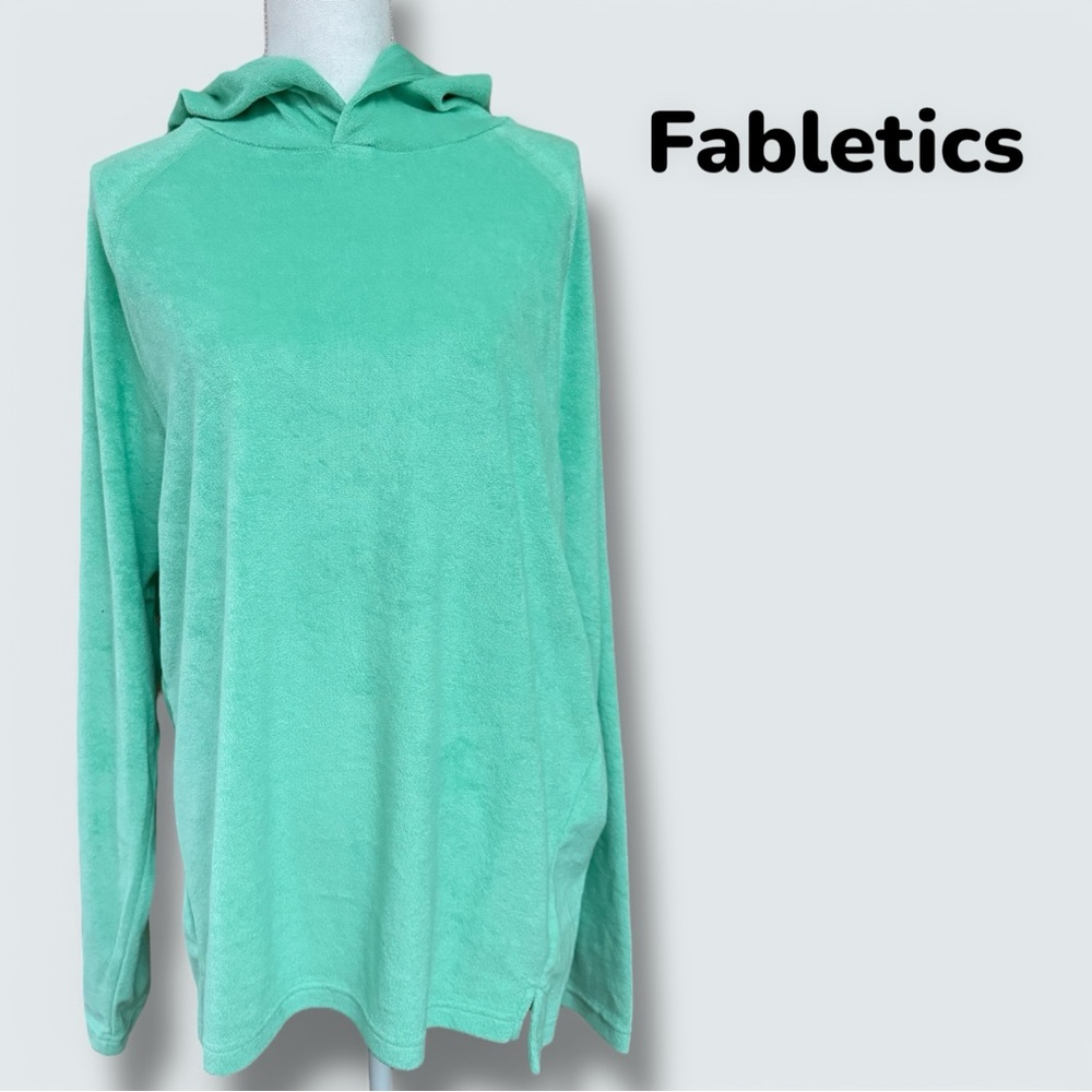 Women’s Fabletics The Island Terry Hoodie-Size Large-Teal-NWT